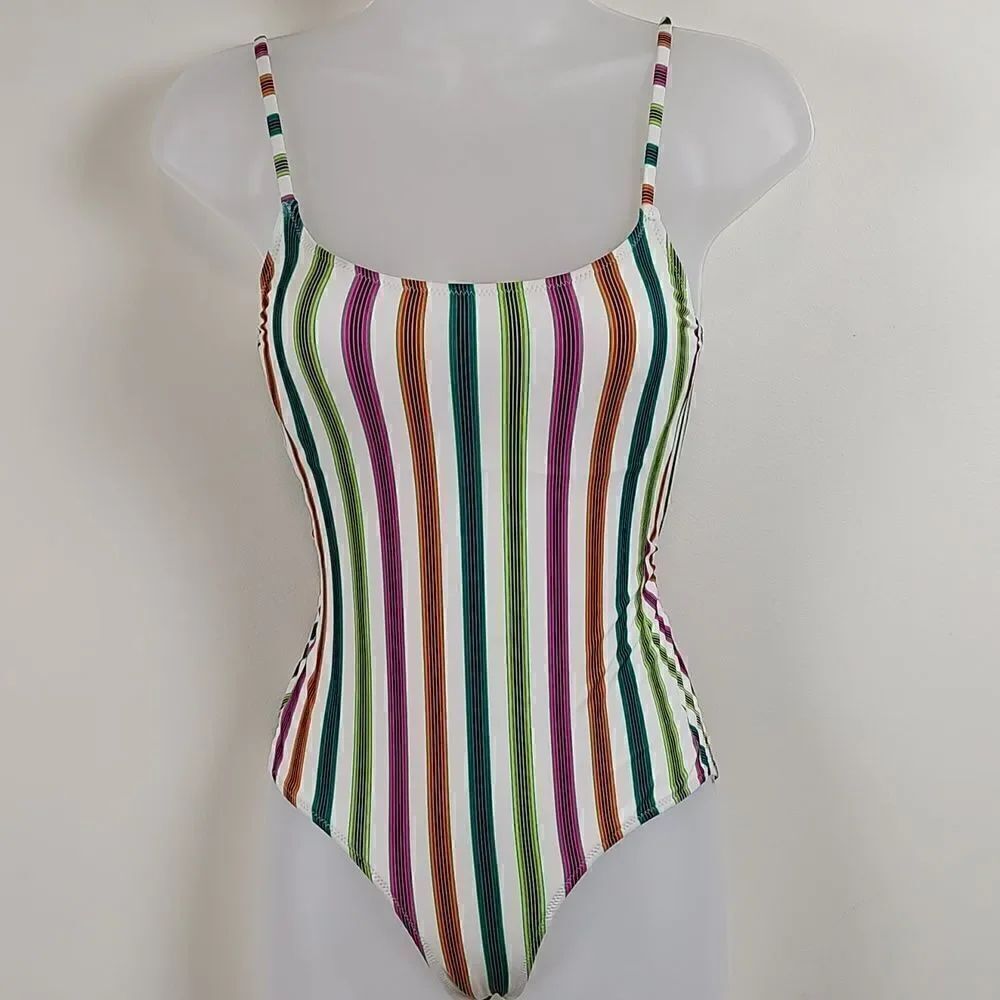 DVF x Onia Multi Stripe One Piece Swimsuit Size XS